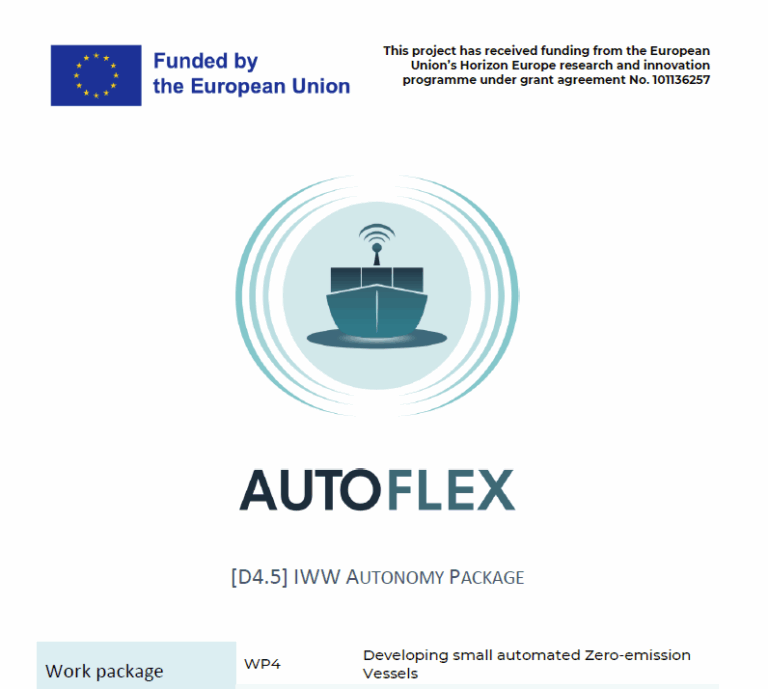 autonomous inland waterway vessel AUTOFLEX D4.5 IWW Autonomy Package